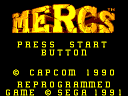 Mercs (Europe) Title Screen